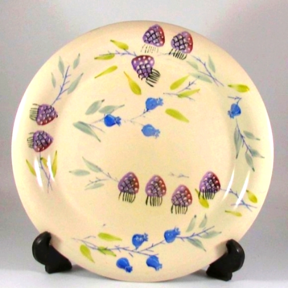 Vintage Artist Touch Summer Splendor Hand Painted Berry Plate China